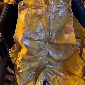Her Universe Harley Quinn Birds of Prey Yellow and Gold Overalls